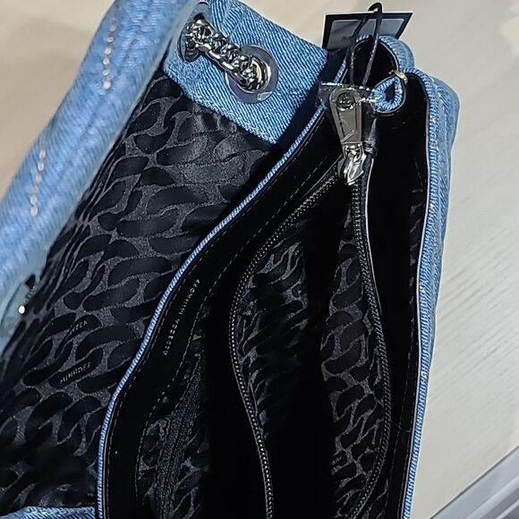Rebecca Minkoff Edie Flap Shoulder Denim One Size NWT - Picture 8 of 10